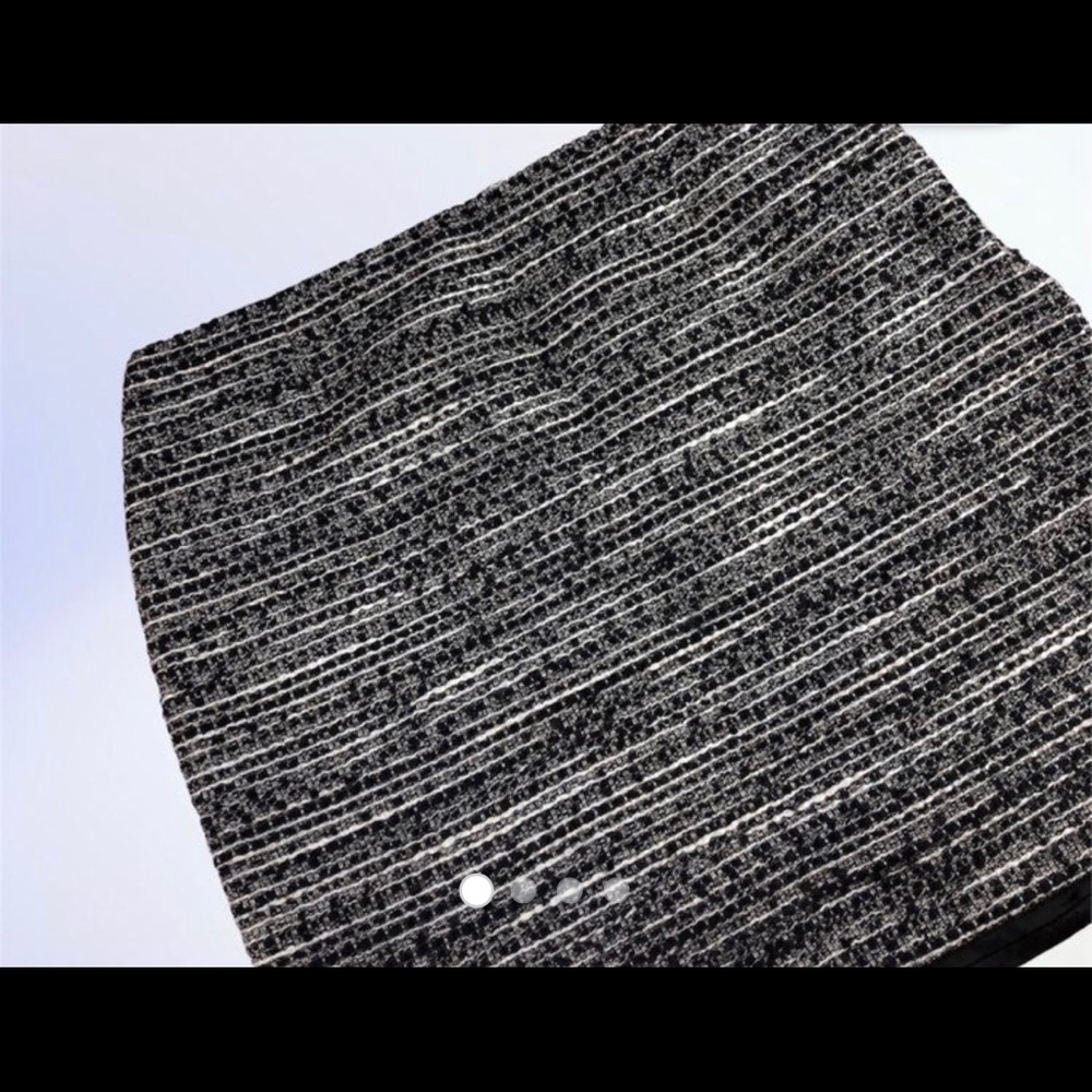Tahari Tweed Mini Skirt Black White 12